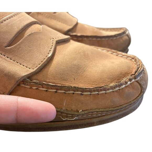 Polo Ralph Lauren Men’s Leather Penny Loafers Tan Brown Slip On Moccasins Size 9 - Picture 4 of 7